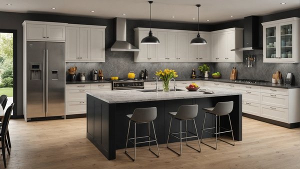 Comment aménager une cuisine ouverte avec un îlot central dans un espace restreint?