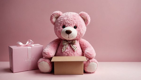 Un ours en rose avec boîte : le cadeau parfait à offrir